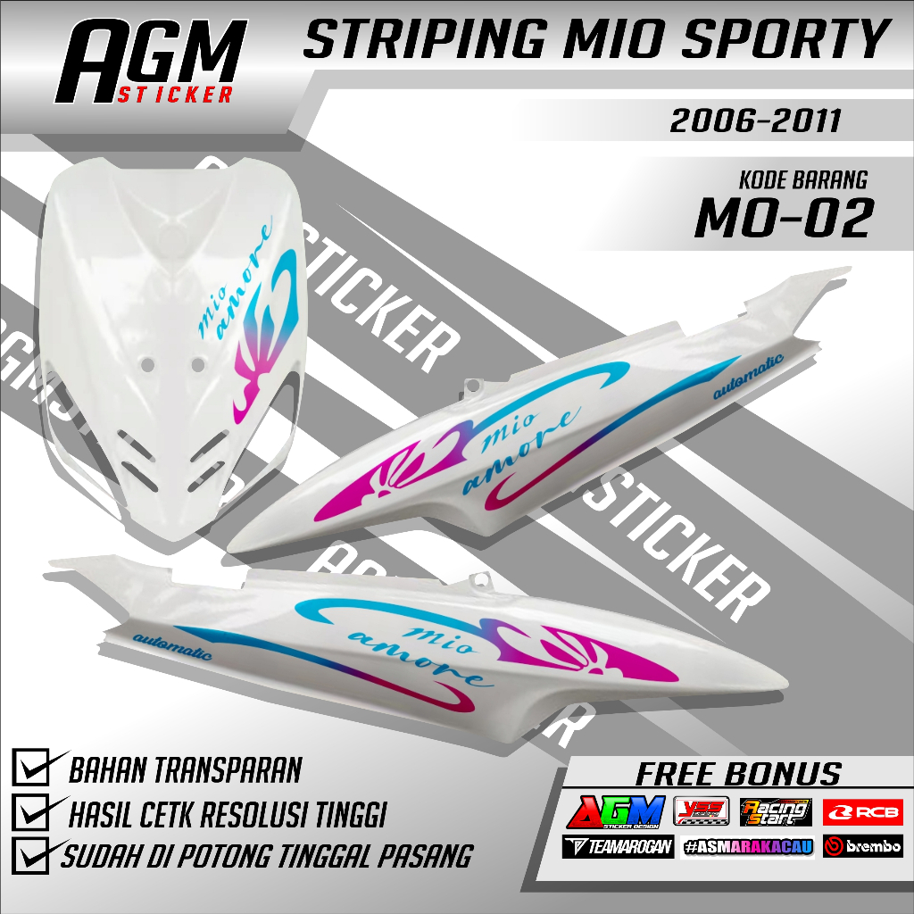 STIKER  STRIPING TRANSPARAN MIO SPORTY MIO AMORE STRIPING TRANSPARAN MIO AMORE KODE_MO_02