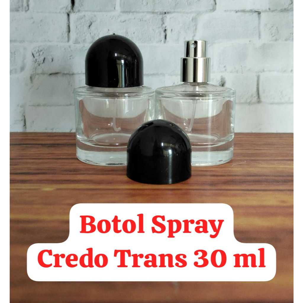 BOTOL SPRAY ((CREDO / BYREDO TRANS 30 ML)) TUTUP HITAM HARGA PER LUSIN / 12PCS