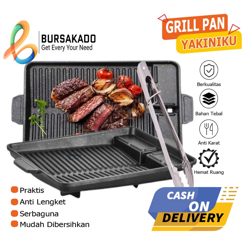 Grill Pan Yakiniku KOREAN BBQ Grill / panggangan KOREAN BBQ Grill Anti Lengket