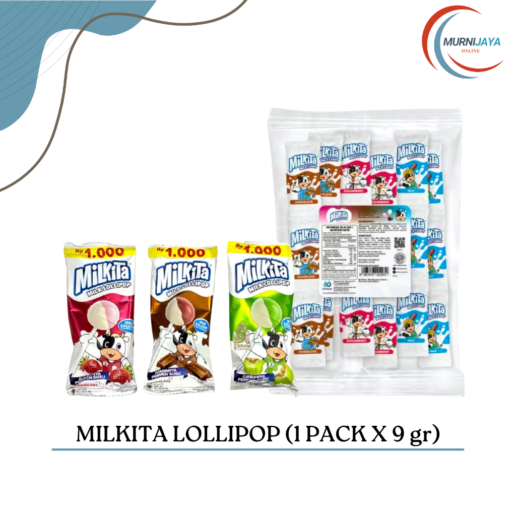 

Permen Milkita Lollipop (1 PACK X 3 RTG X 30 PCS X 9 GR)