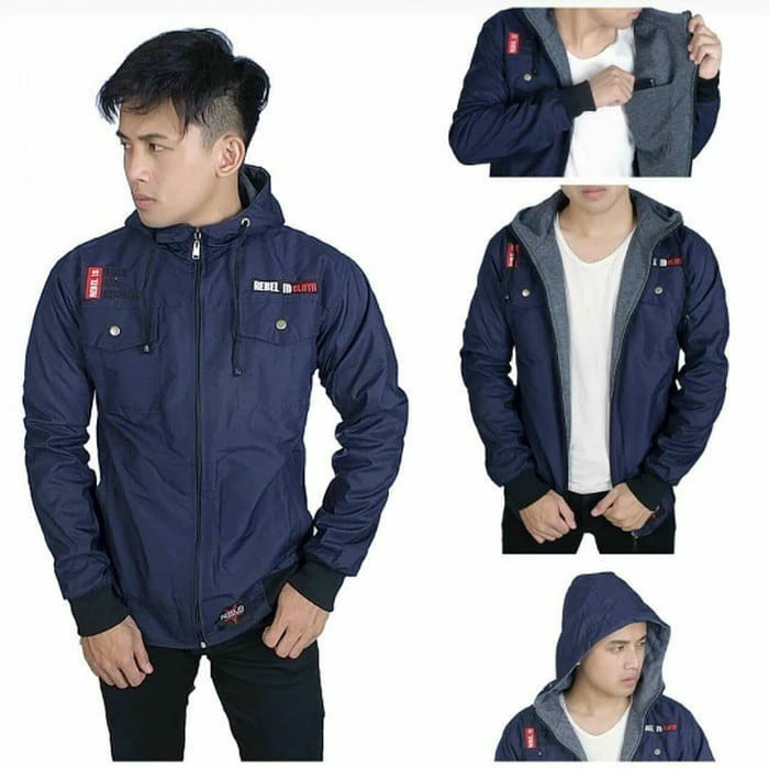 Jaket Pria Semi Parka Parasit Rebel ID/Jaket Gunung/Jaket Motor