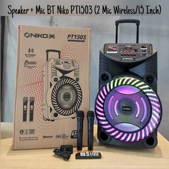 SPEAKER PORTABLE BLUETOOTH 18 INCHI - 15 INCH - 12 INCHI NIKO SPEAKER TROLLY PT 1501 / PT 1502 / PT 