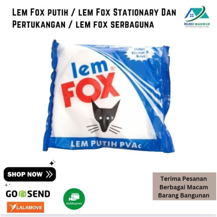 

Lem Fox putih / lem Fox Stationary Dan Pertukangan / lem fox serbaguna
