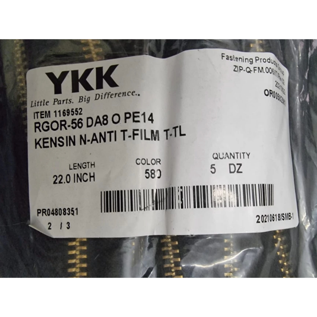 YKK RGOR 56 damsl1 22" 24" 26" 28" 30" 55 - 75 CM resleting untuk jaket kulit besi kuningan tidak bo