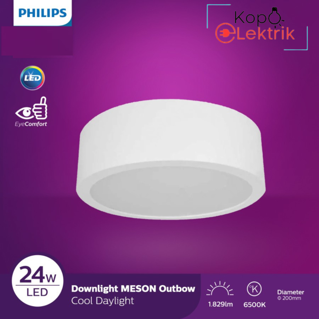 Lampu Led Downlight Philips 24 Watt Bulat Outbow Putih Meson Tempel