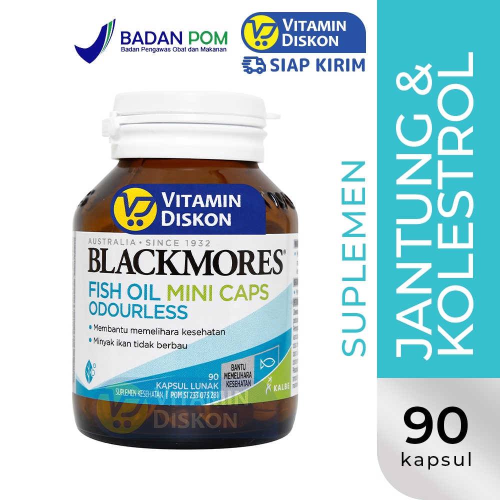 BLACKMORES FISH OIL MINI CAPS ODOURLESS 90 CAPS | MINYAK IKAN MEMELIHARA KESEHATAN JANTUNG & KOLESTE
