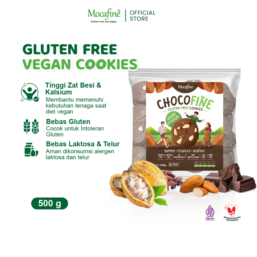 

MOCAFINE Gluten Free Vegan Cookies Chocofine - Dairy Free - Egg Free - 1 Kg