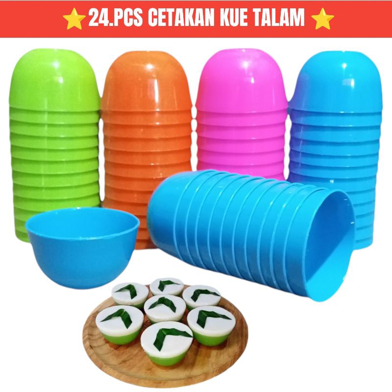 [ 24PCS] Candid Cetakan Kue MANGKOK "S" Plastik Murni / Cetakan Kue Talam / Cetakan Kue Apem