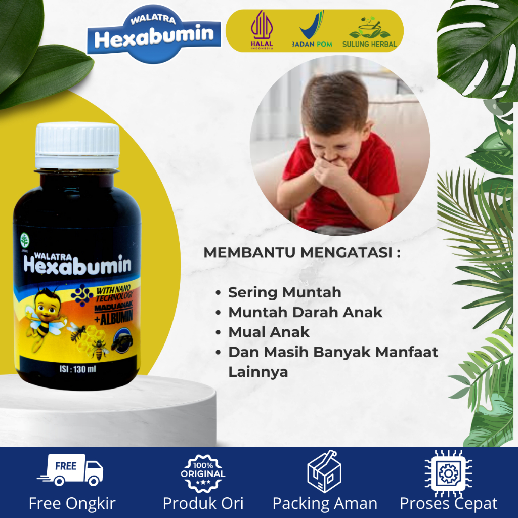 Hexabumin - Obat Anak Sering Muntah - Obat Muntah Darah Anak - Obat Mual Anak - Obat Alergi Anak