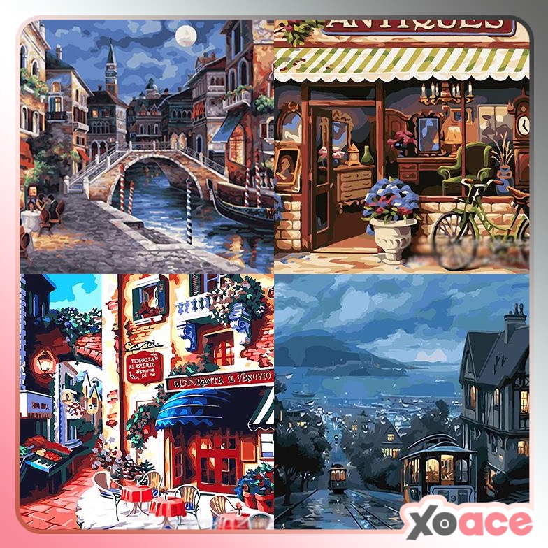 

Canvas Paint By Number Kit Digital Oil Painting DIY Lukisan 4 x 5 Seri G