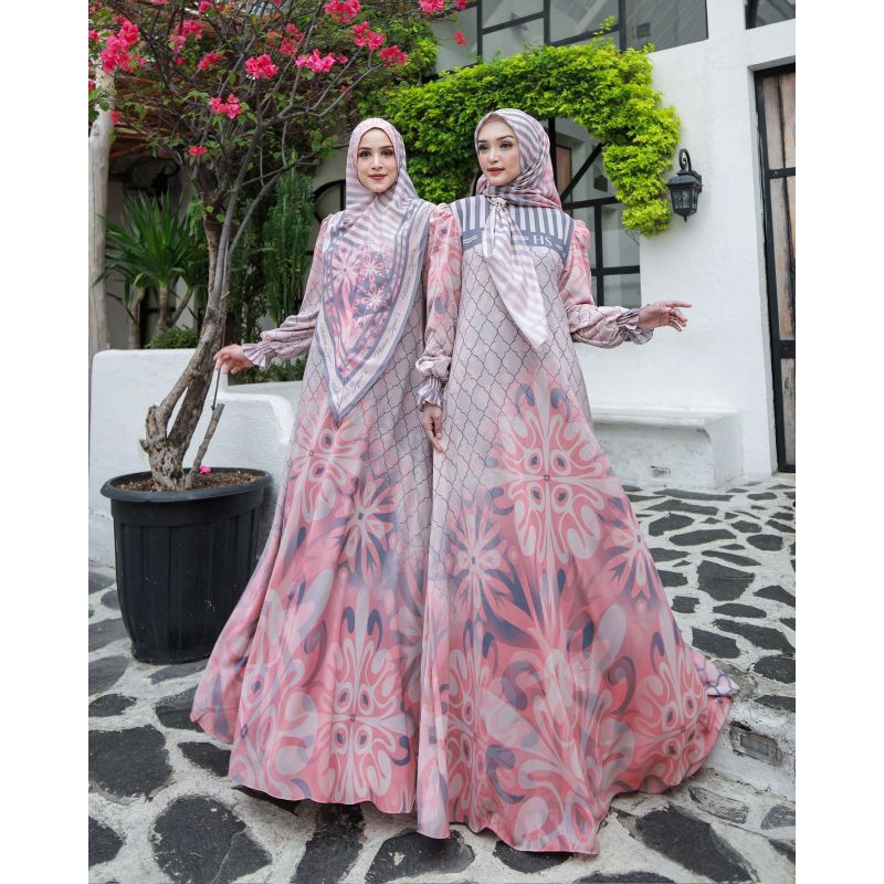 Set Gamis Haliza Syar'i Haliza Style | Gamis Muslimah Haliza Ayda Series | Set Gamis Muslimah | Fash