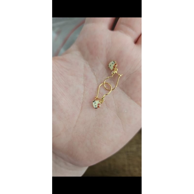 anting bayi anak balita hello kitty emas asli 700 70% 16k lucu karakter