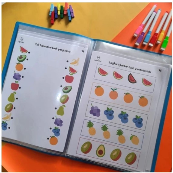 

BUKU AKTIVITAS PERTAMAKU WORKSHEET ANAK PRA TK PAUD 2 3 4 5 tahun wipe and clean activity book vol 1