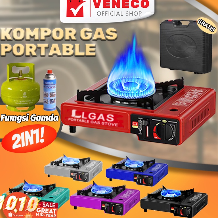 Grosiran Kompor Gas Portable 2 In 1 Kompor Portable  Tungku Gas OMICKOLGAS