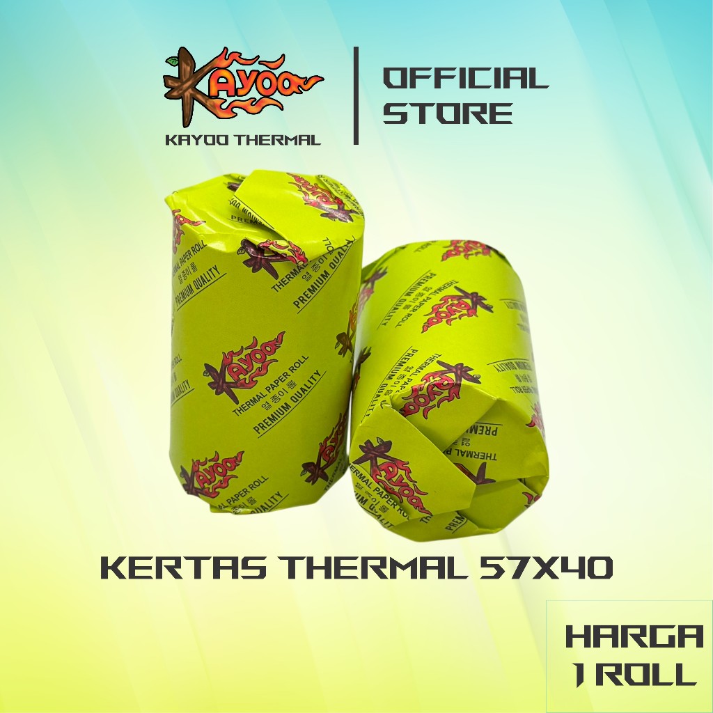 

KAYOO Kertas Struk Thermal Paper Roll 57x40 Termal EDC Thermal Printer Mini Bluetooth 58mm 58x40