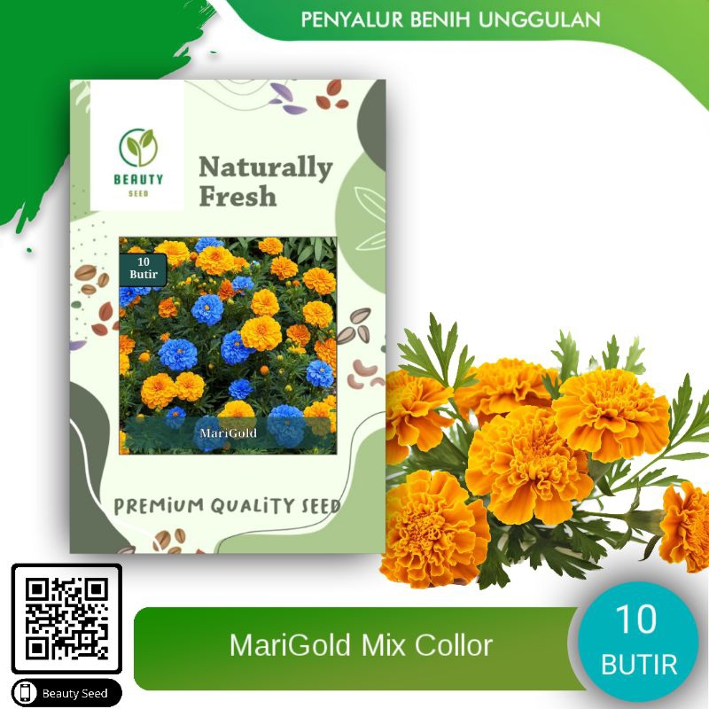 10 Benih Biji Bunga Marigold Crakerjak - Benih Premium Marigold Crakerjack - PREM MARIGOLD