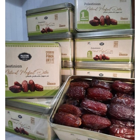 

KF7 kurma mdjool palestine jumbo kemasan kaleng premium1kg