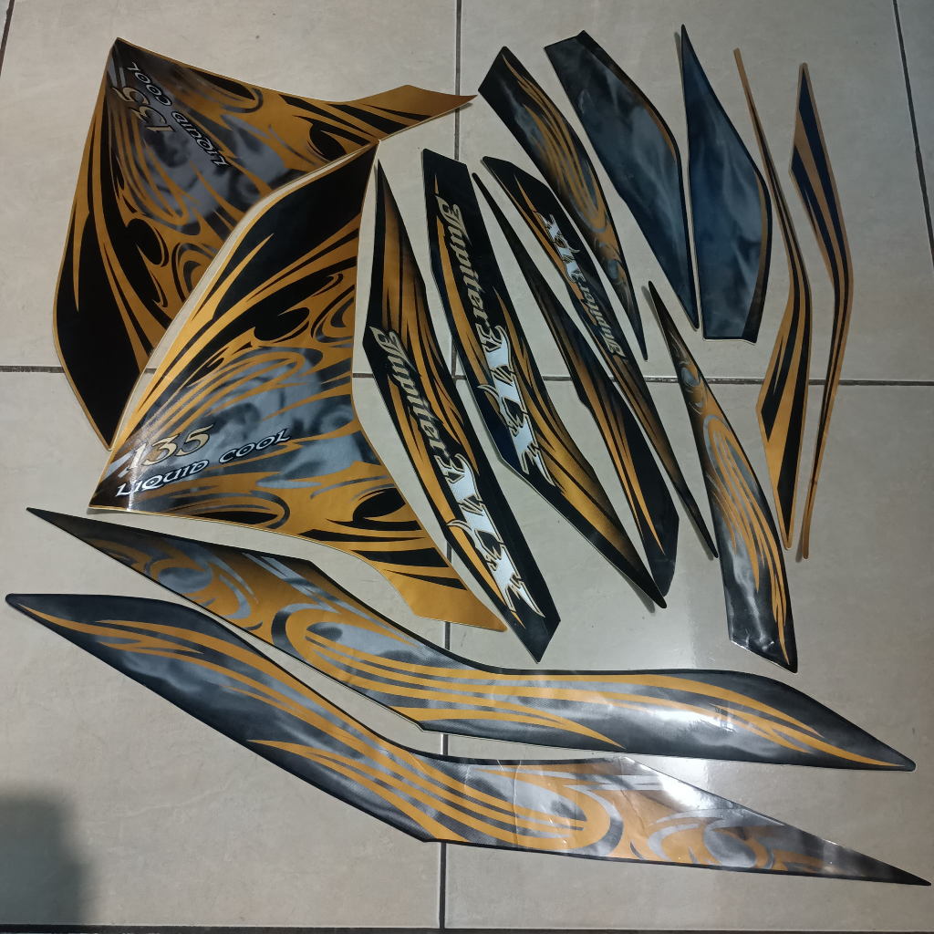 stiker striping yamaha jupiter mx new 135 2011 gold lis body standar berkualitas original