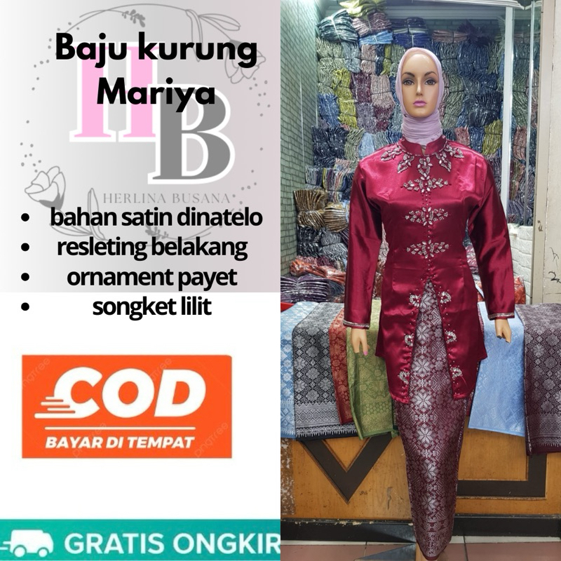 (Herlina Busana) BAJU KURUNG MARIYA//TUNIK MARIYA//TUNIK MALAYSIA//SERAGAM PARTAI
