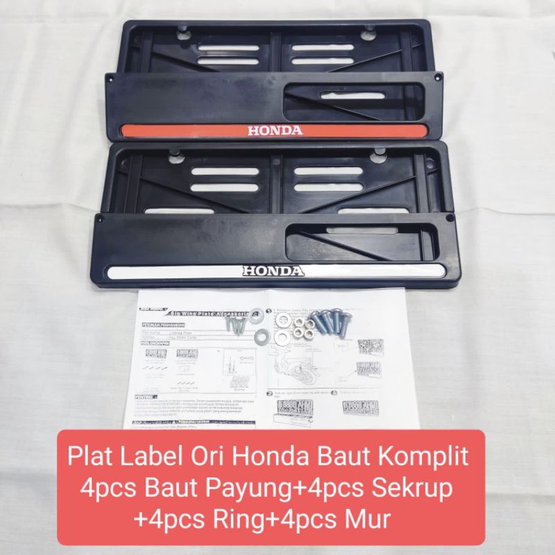 Dudukan Tatakan Rumah Cover Plat Nomor Motor List Label Ori Honda Universal beat vario mio jupiter n