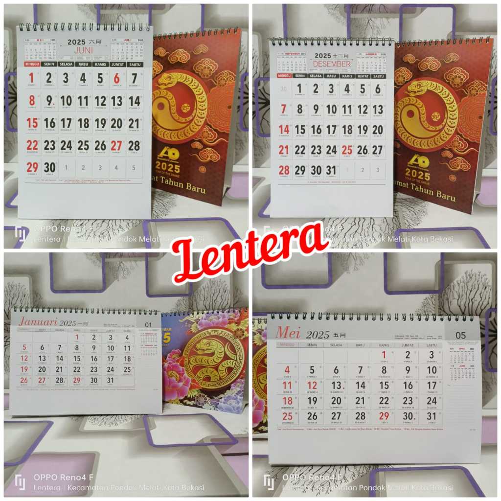 

Kalender kerja meja Angka Besar 2025