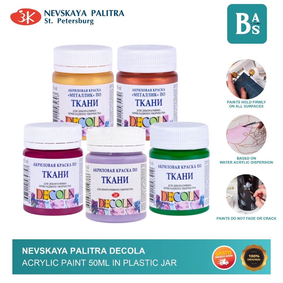

KODE A67B Nevskaya Palitra Dela Acrylic Paint For Textile 5ml in Plastic jar
