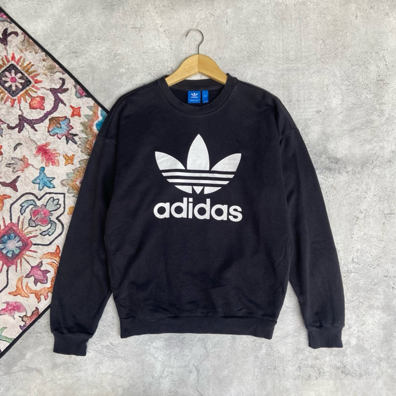 Crewneck Adidas Black Big Logo Second Original