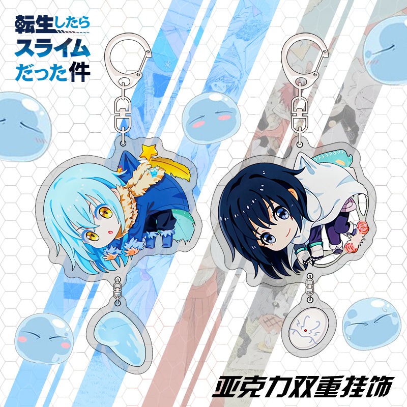 Gantungan Kunci Akrilik Anime Tensei Shitara Slime Datta Ken Transparan Keychain Gift Souvenir Hadia
