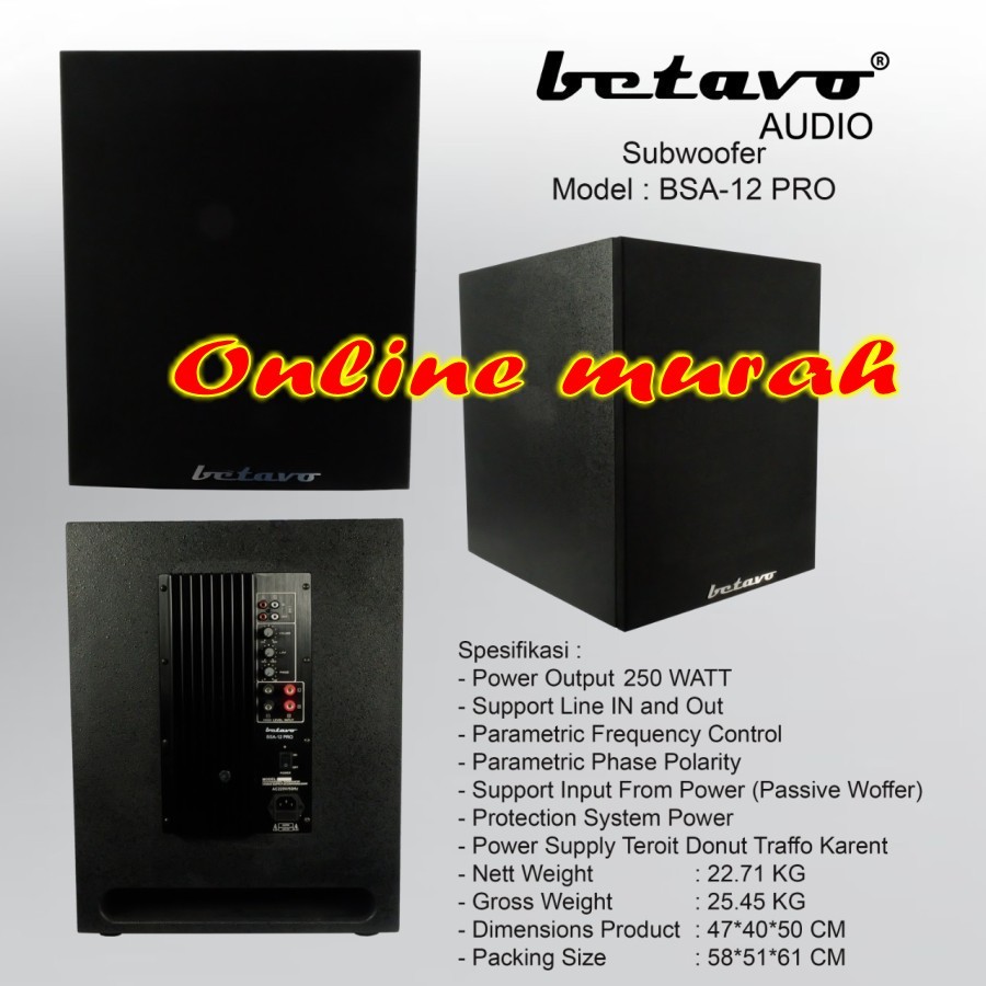 SUBWOOFER AKTIF BETAVO BSA12 PRO / BSA12PRO / BSA 12PRO 12INCH