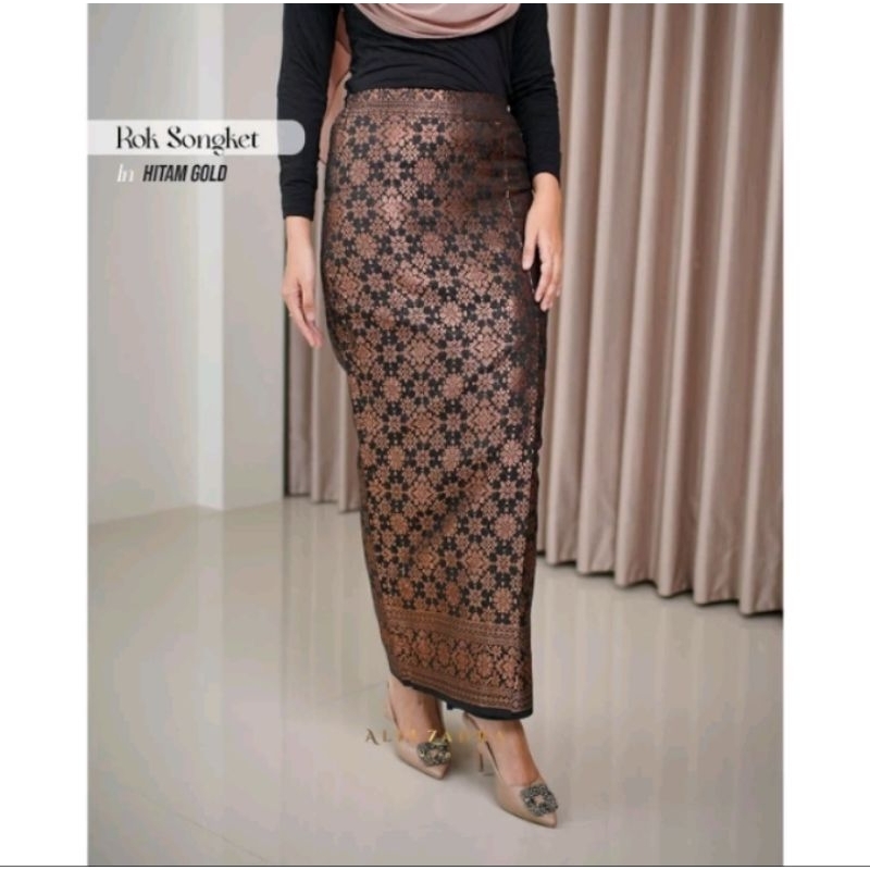[PRELOVED] Rok songket by alfizahrahijab rok wisuda lamaran skirt kondangan batik
