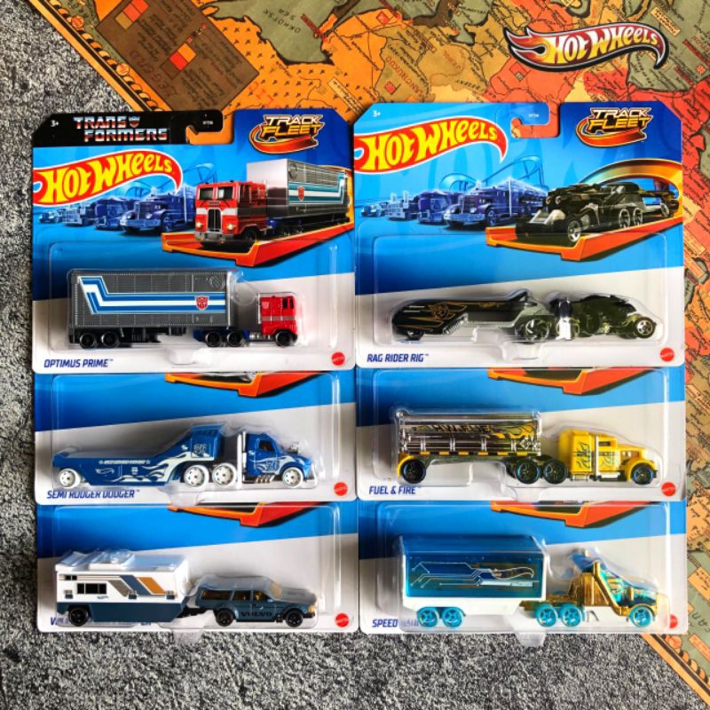 [ HYT56 ] Hot Wheels Track Fleet | Truk Trailer Special Series - Mainan Mobil Balap