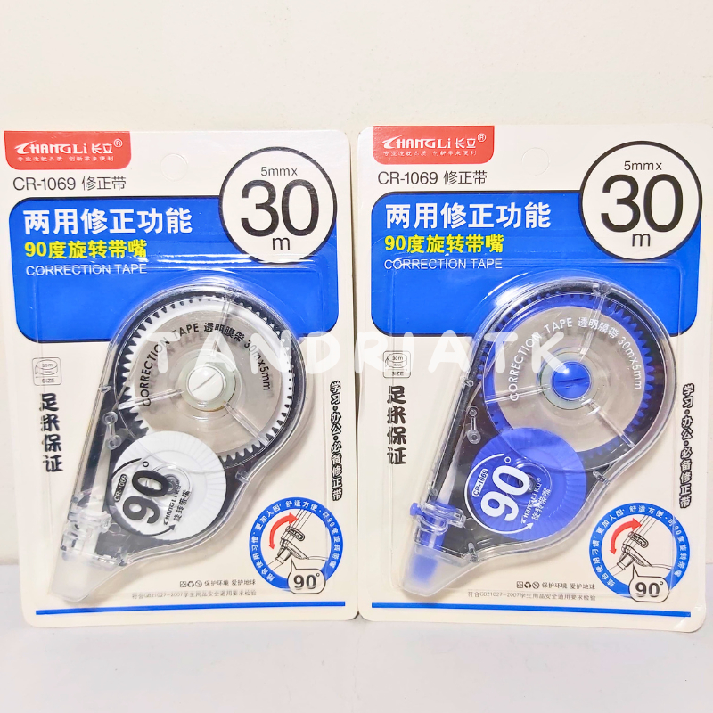 

[1 PCS] Tip Ex Kertas TipX Roll Pita 30M Correction Tape Tipex Changli CR-1069