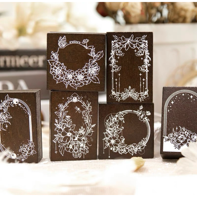 

wooden rubber stamp / stempel kayu for journal journaling bujo