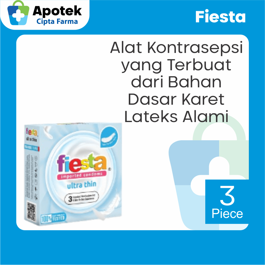 Fiesta Kondom Ultra Thin Kondom Fiesta Condom Komdom Latex Alat Kontrasepsi Alat Bantu Sex Pencegaha