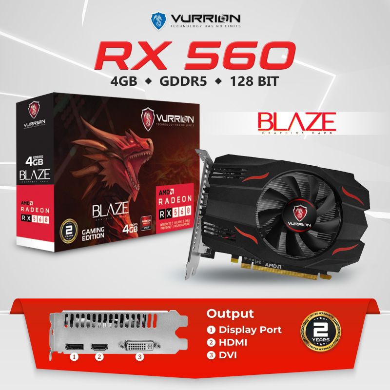 VGA AMD VURRION RX 560 4GB DDR5 128BITT