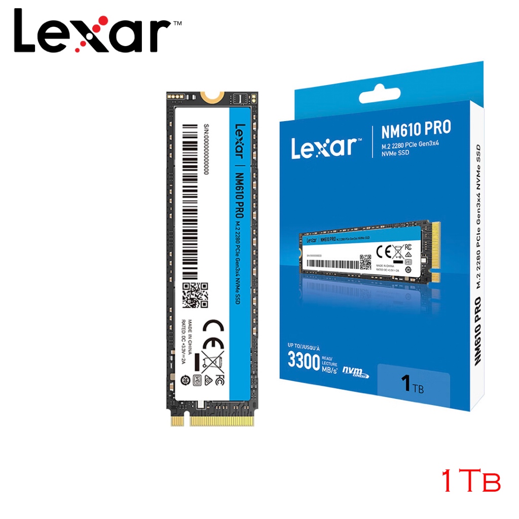 Lexar NM610 PRO M.2 2280 PCIe Gen3x4 NVMe SSD - 500GB, 1TB, 2TB