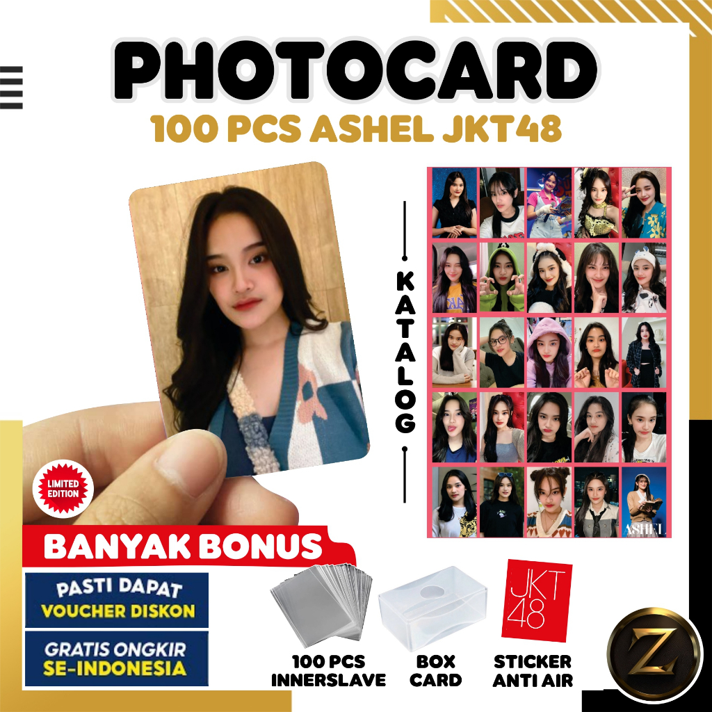 100 Photocard Ashel JKT48 Selca Banyak Bonus - Zeta Photocard