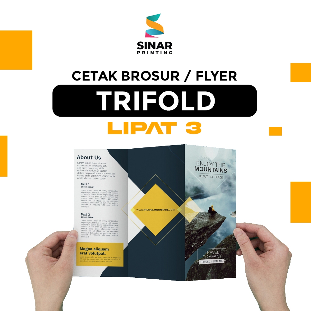 

SINAR PRINTING - Cetak BROSUR / FLYER / Trifold (LIPAT 3) MURAH - UKURAN A4 - ART PAPER 150 GSM