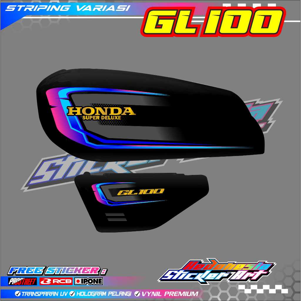STRIPING VARIASI MOTOR HONDA GL 100 / STICKER LIST MOTOR HONDA GL 100