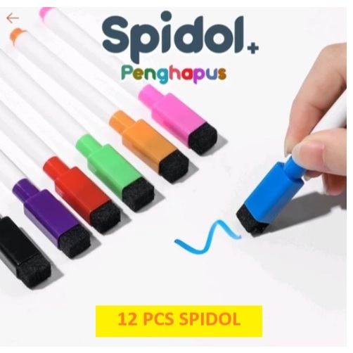 

(12pc) SPIDOL WHITEBOARD WIPE & CLEAN / SPIDOL PENGHAPUS WARNA WARNI / SPIDOL BISA DIHAPUS