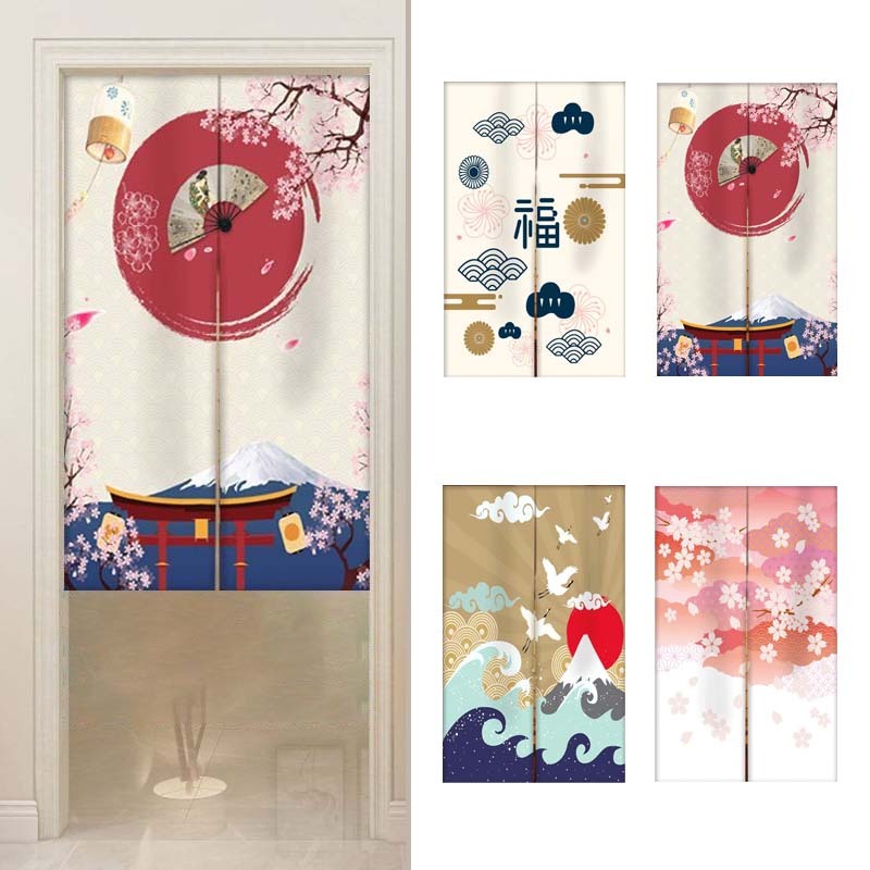 Gorden Motif Jepang Tirai Jepang Gorden Pintu Tirai Pintu Dapur Jepang Ukuran 85x150cm