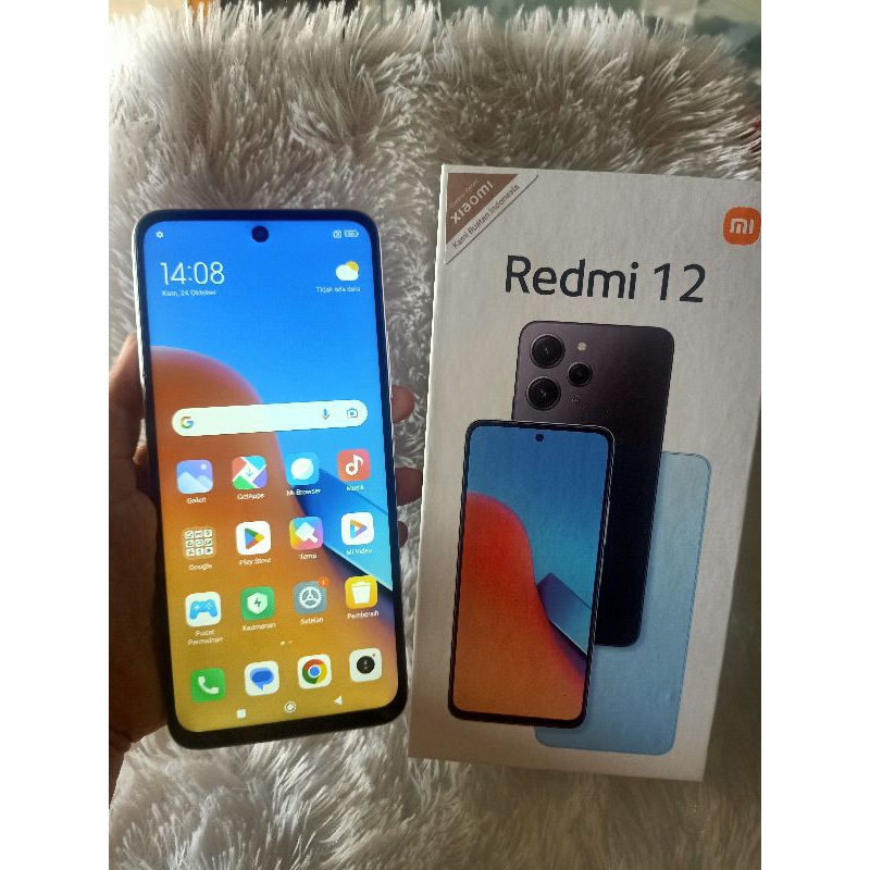 JUAL HP SECOND REDMI 12 RAM 8+4/128 FULLSET