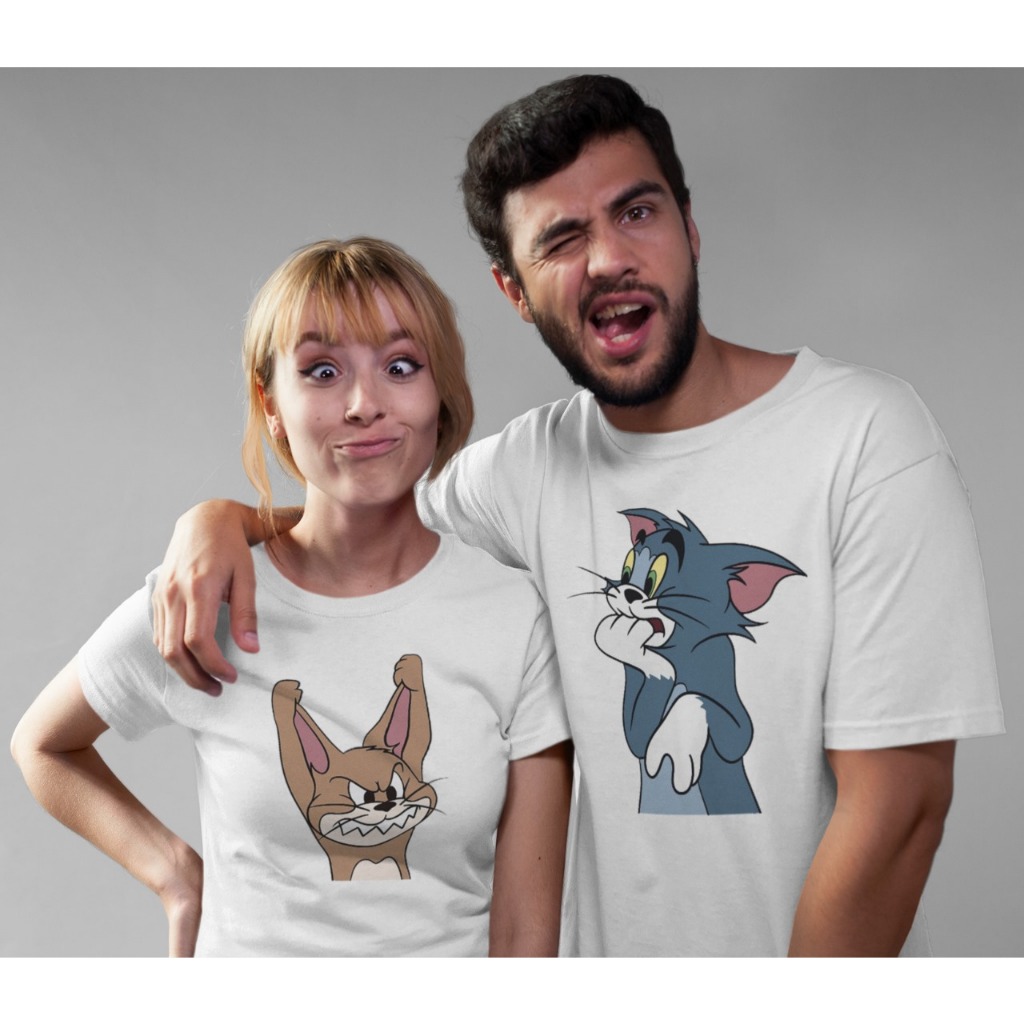 Kaos Satuan Couple T0m J3rry MAD Gemoy Lucu Banget Buat Ayang SHIN CHANN Harga Satuan Cocok Buat Kad