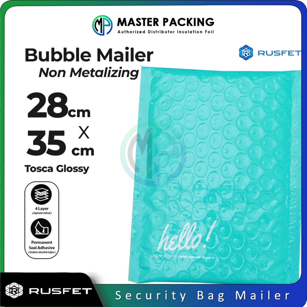 

Amplop Bubble Mailer Hijau Tosca 28cm x 35 cm / Envelope Security Bag Mailer Harga Satuan