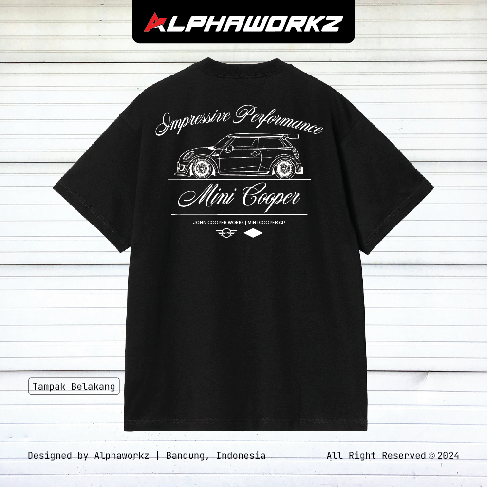 ALPHAWORKZ Kaos Mobil MINI Cooper Garage T-SHIRT - Kaos Baju Mobil Tshirt Katun Premium