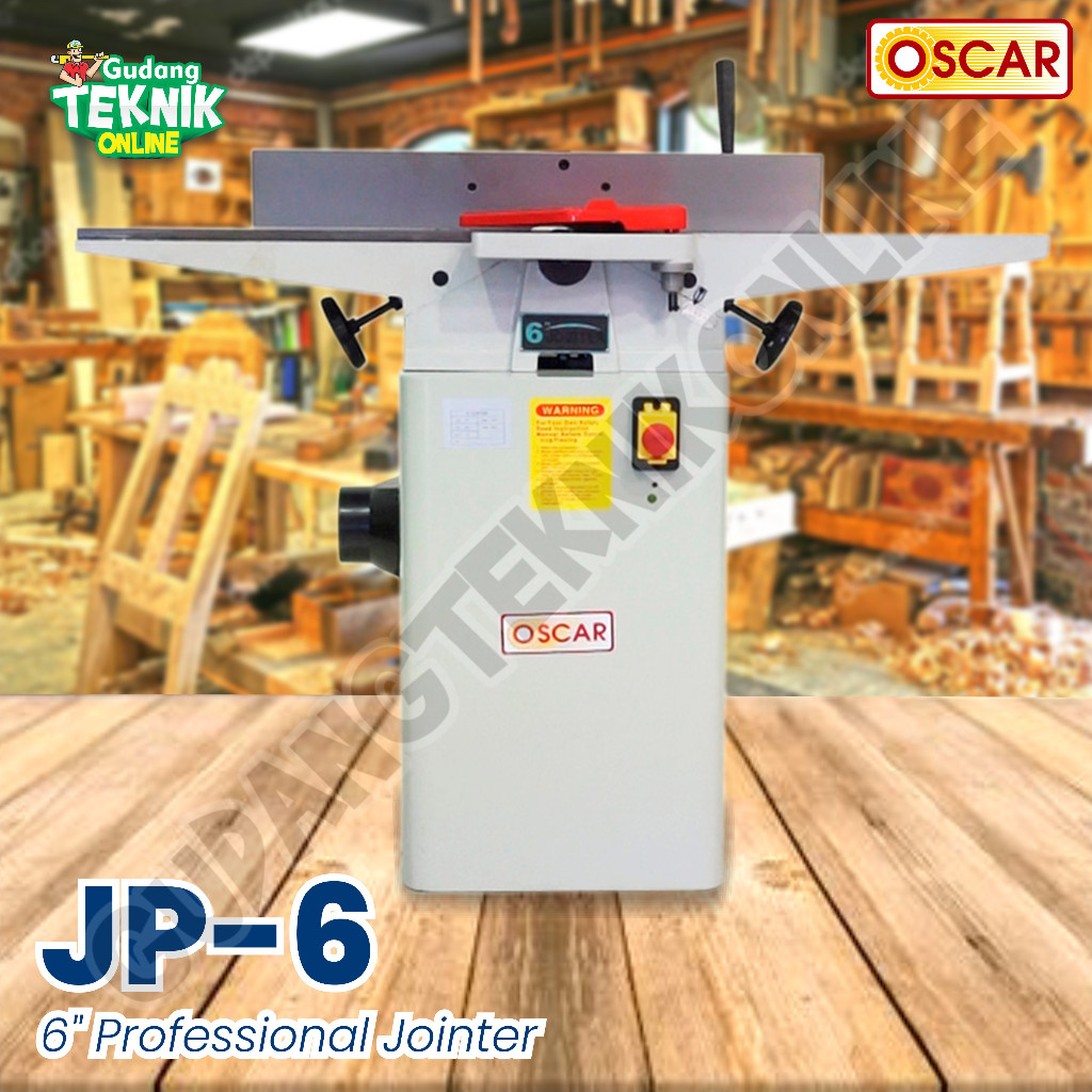 Mesin Jointer Ketam Kayu 6" JP-6 OSCAR MEJA PANJANG / Mesin Wood Jointer 6 Inch Perata Serut Lurus S