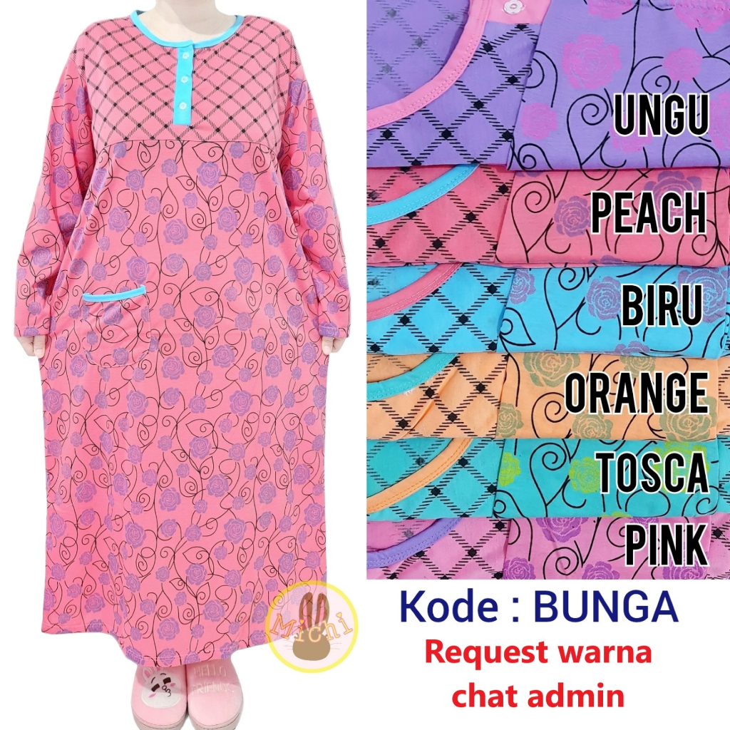 Michi Gamis Long Dress Jumbo XXL Kaos Wanita Dewasa