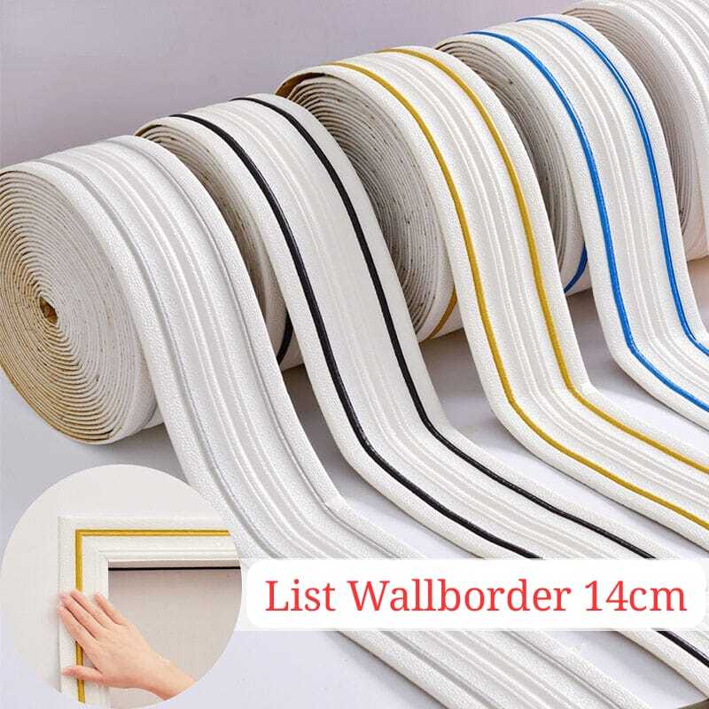 WD List Foam 14cm Alumunium Foil  Wallpaper List Border Dekorasi Dinding Rumah Aesthetic