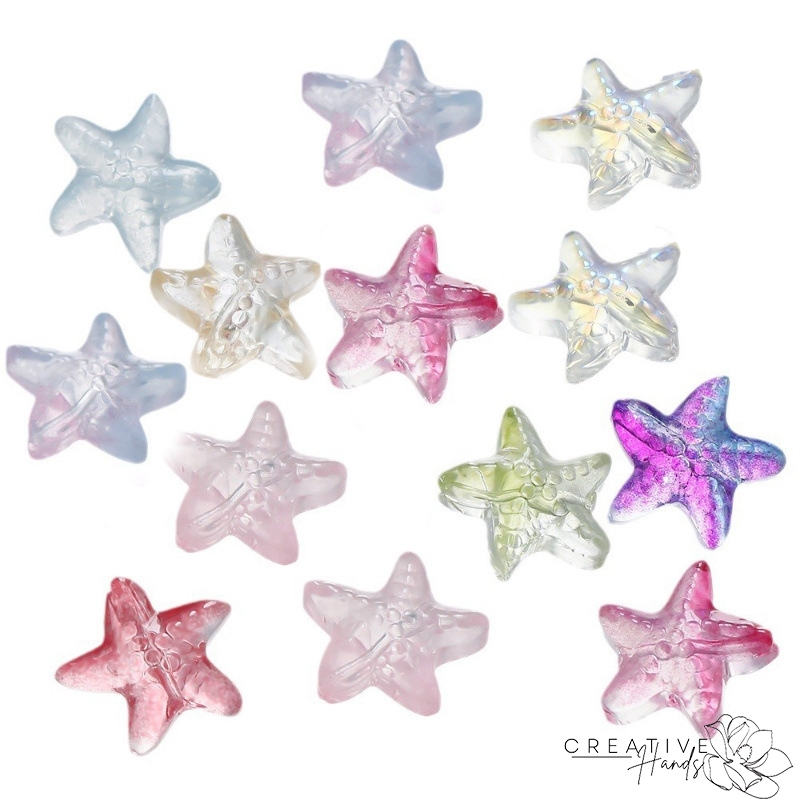 

10 PCS Manik-manik Bintang Kaca Genuine Glass Beads - BINTANG MINI