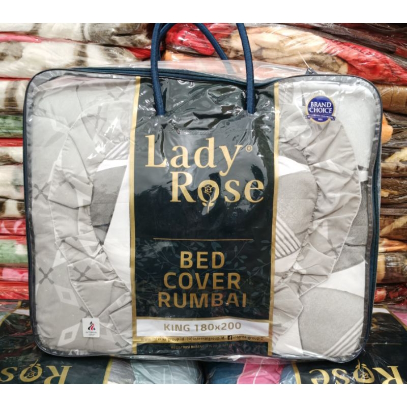 RB Bedcover Lady Rose Ladyrose King Rumbai Ukuran 180x200 cm 3D 3in1 Disperse Kualitas Premium AST